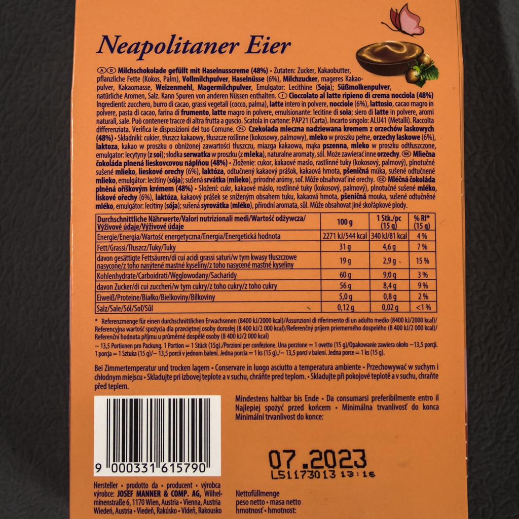 Füllung Neapolitaner
